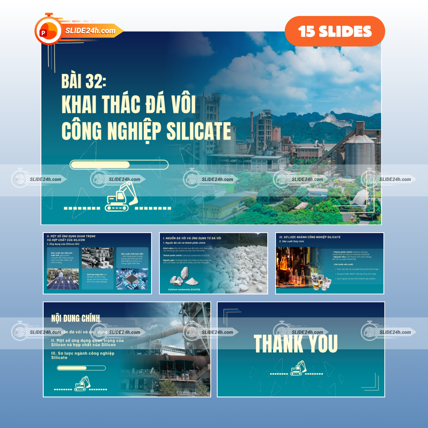 Slide Khai Thác Đá Vôi Và Công Nghiệp Silicate – Ứng Dụng Và Quy Trình Sản Xuất