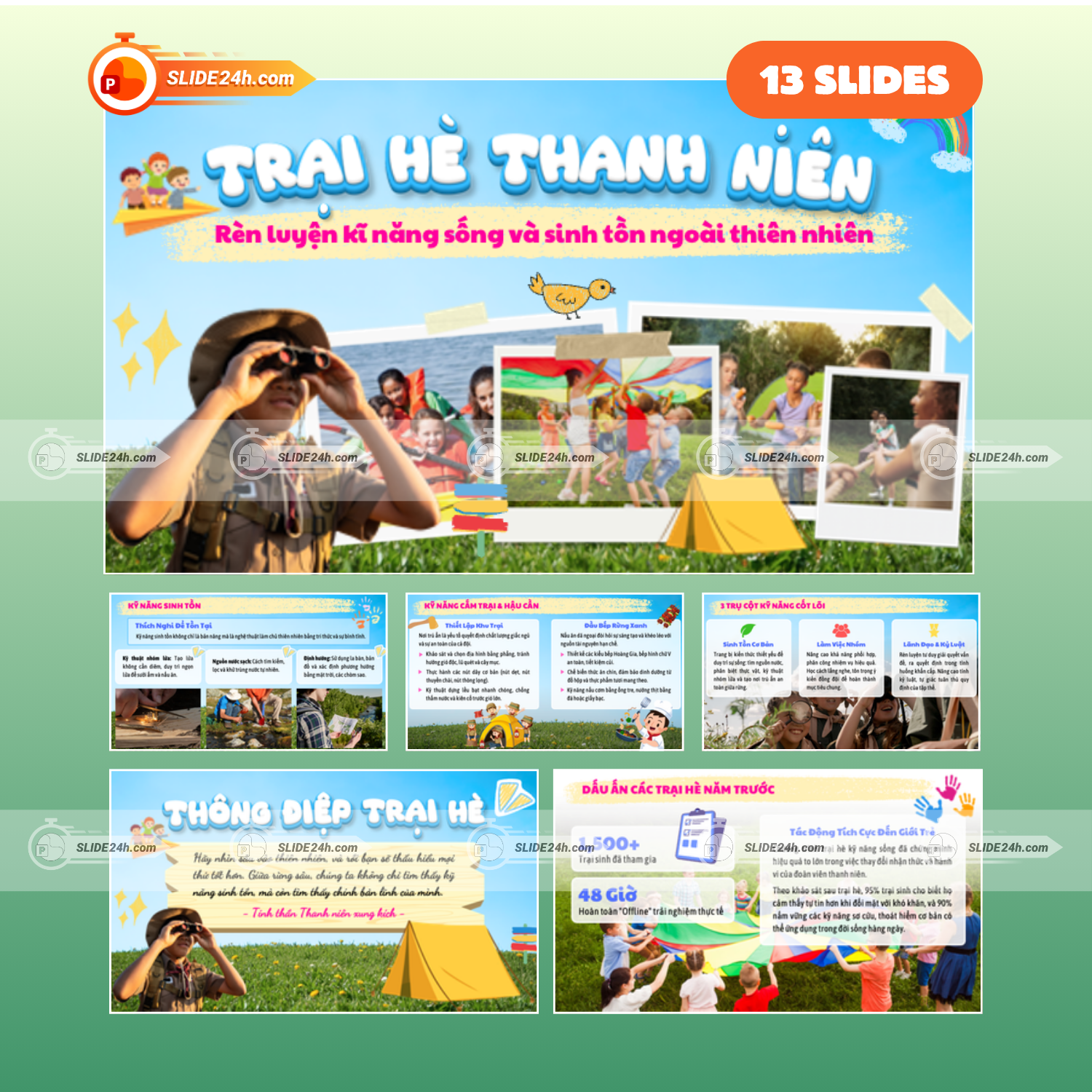 Slide Trại Hè Thanh Niên – Rèn Luyện Kỹ Năng Sống Và Sinh Tồn Ngoài Thiên Nhiên