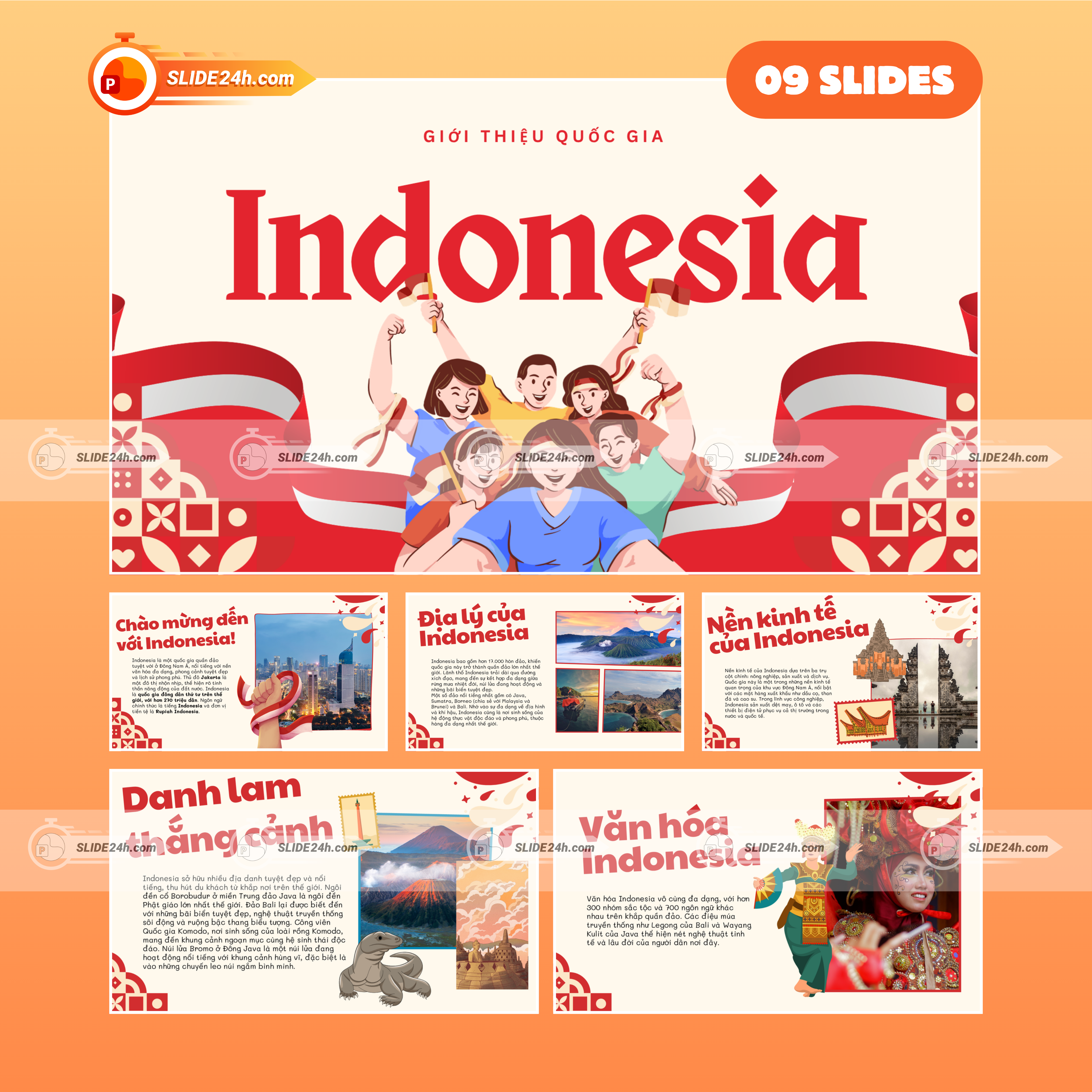 Slide Indonesia - Tổng Quan Địa Lý, Kinh Tế Và Văn Hóa Cho Thuyết Trình