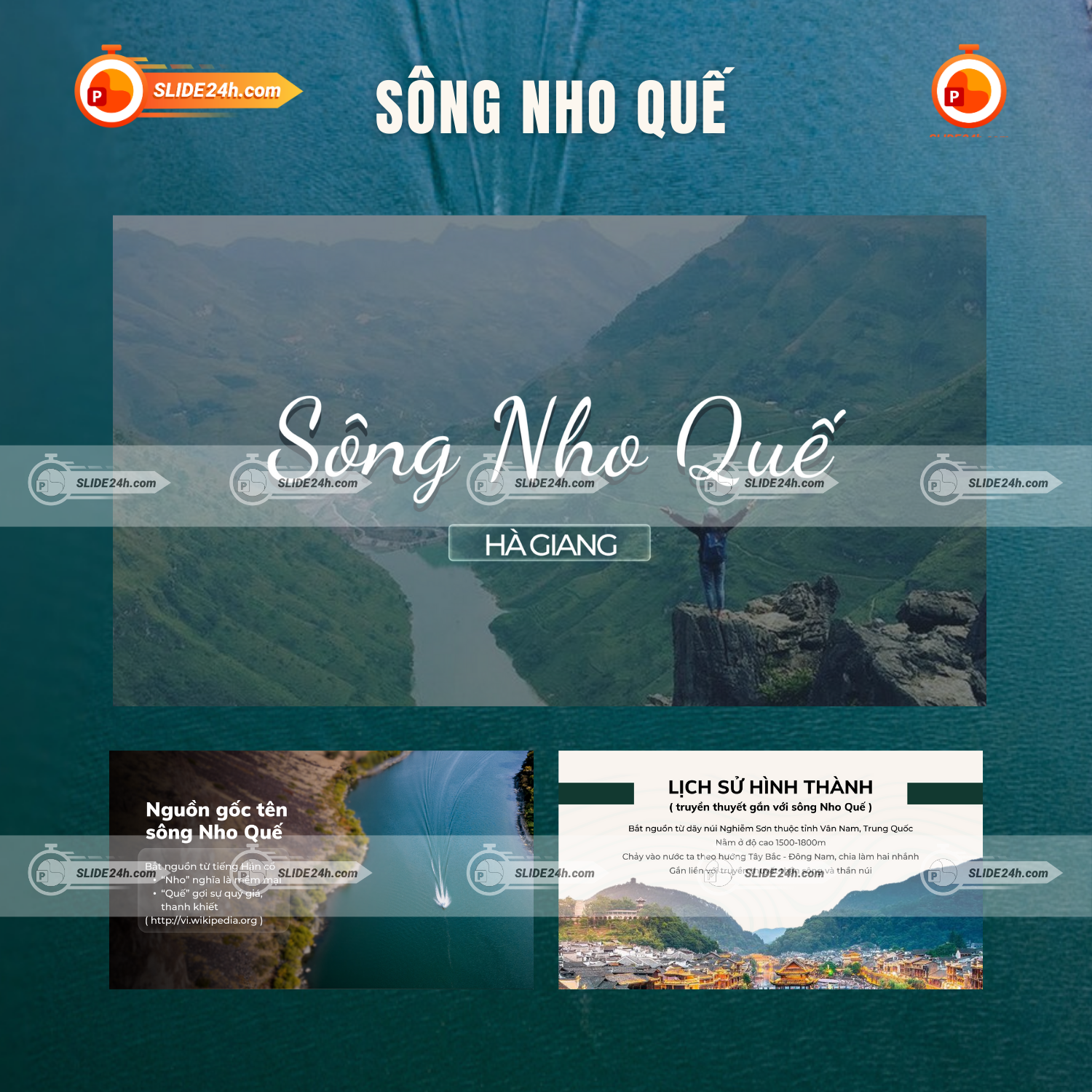 Mẫu Slide Sông Nho Quế – Bài Giảng Du Lịch & Địa Lý Trực Quan, Dễ Thuyết Trình thumbnail