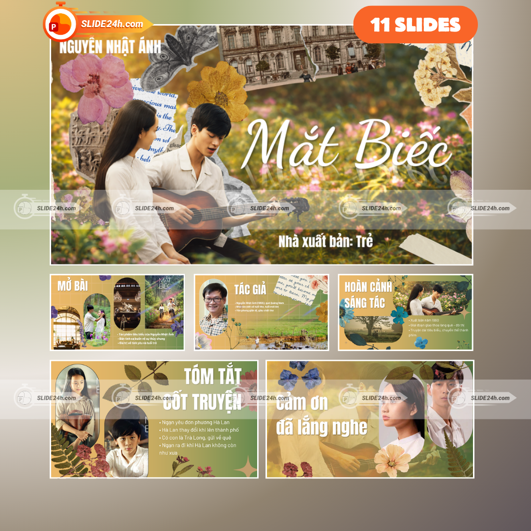 Slide Mắt Biếc – Tác phẩm nổi bật của Nguyễn Nhật Ánh về tình yêu và tuổi trẻ