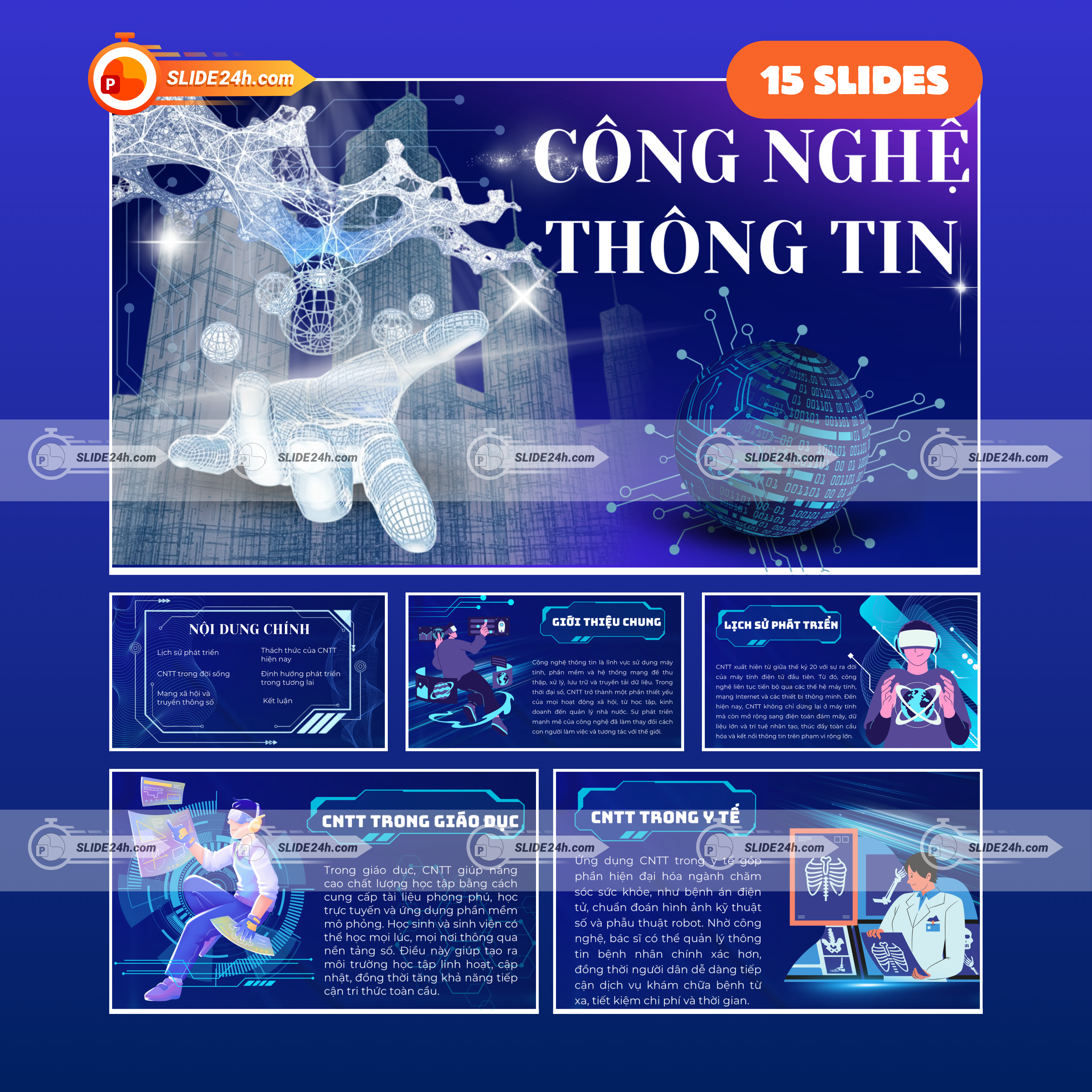 Slide Công Nghệ Thông Tin – Mẫu Thuyết Trình Hiện Đại, Trực Quan Chuẩn Học Thuật