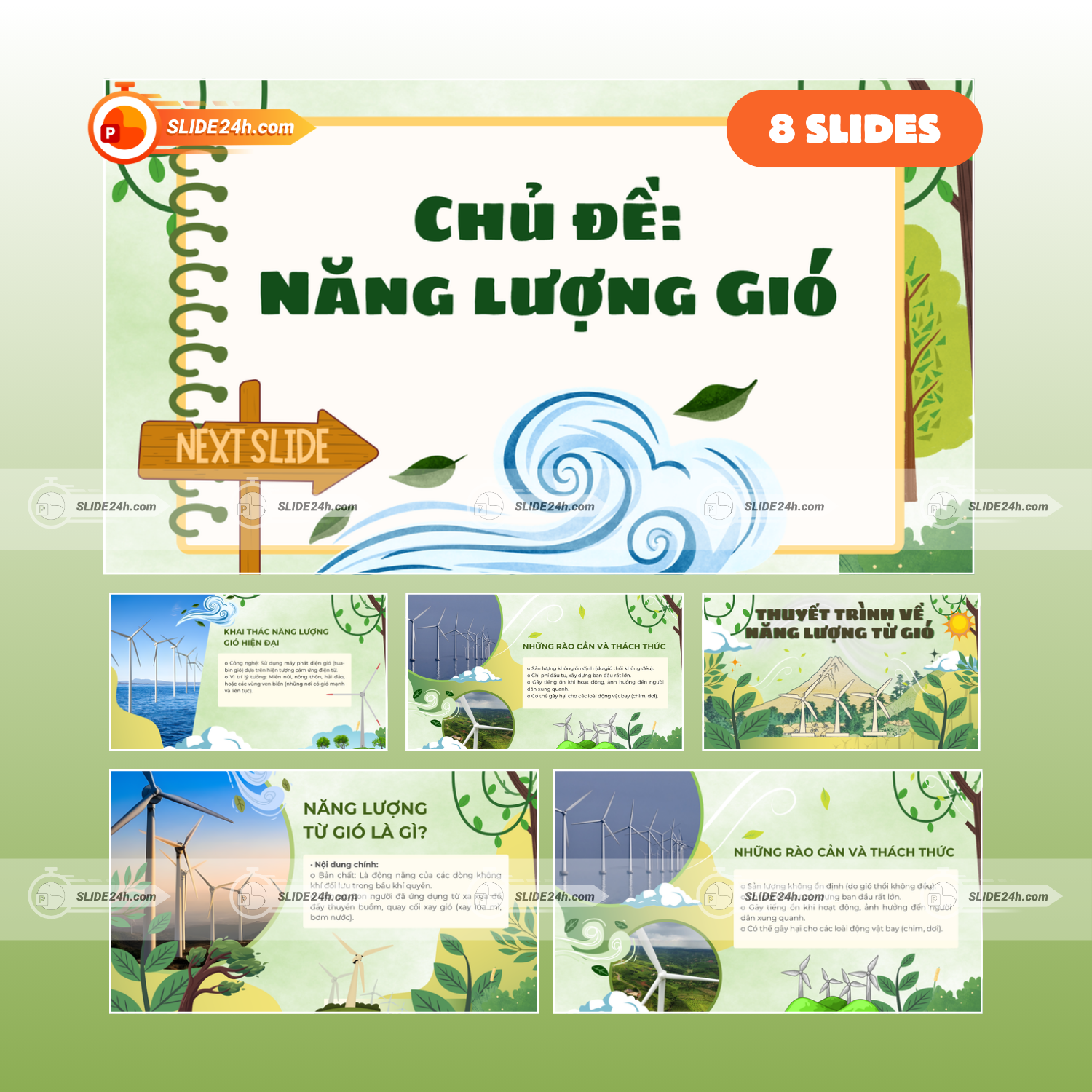Slide Năng lượng gió: Lợi ích và tiềm năng phát triển bền vững