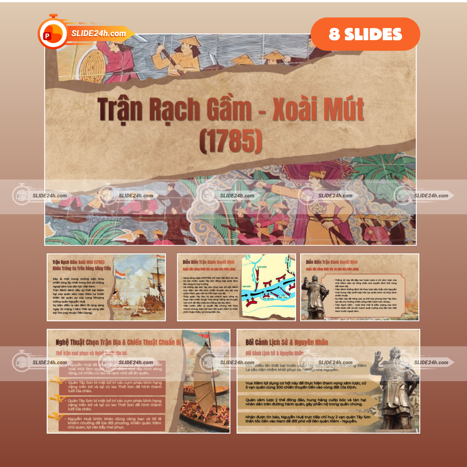 Slide trận Rạch Gầm – Xoài Mút 1785 Lịch Sử Tây Sơn