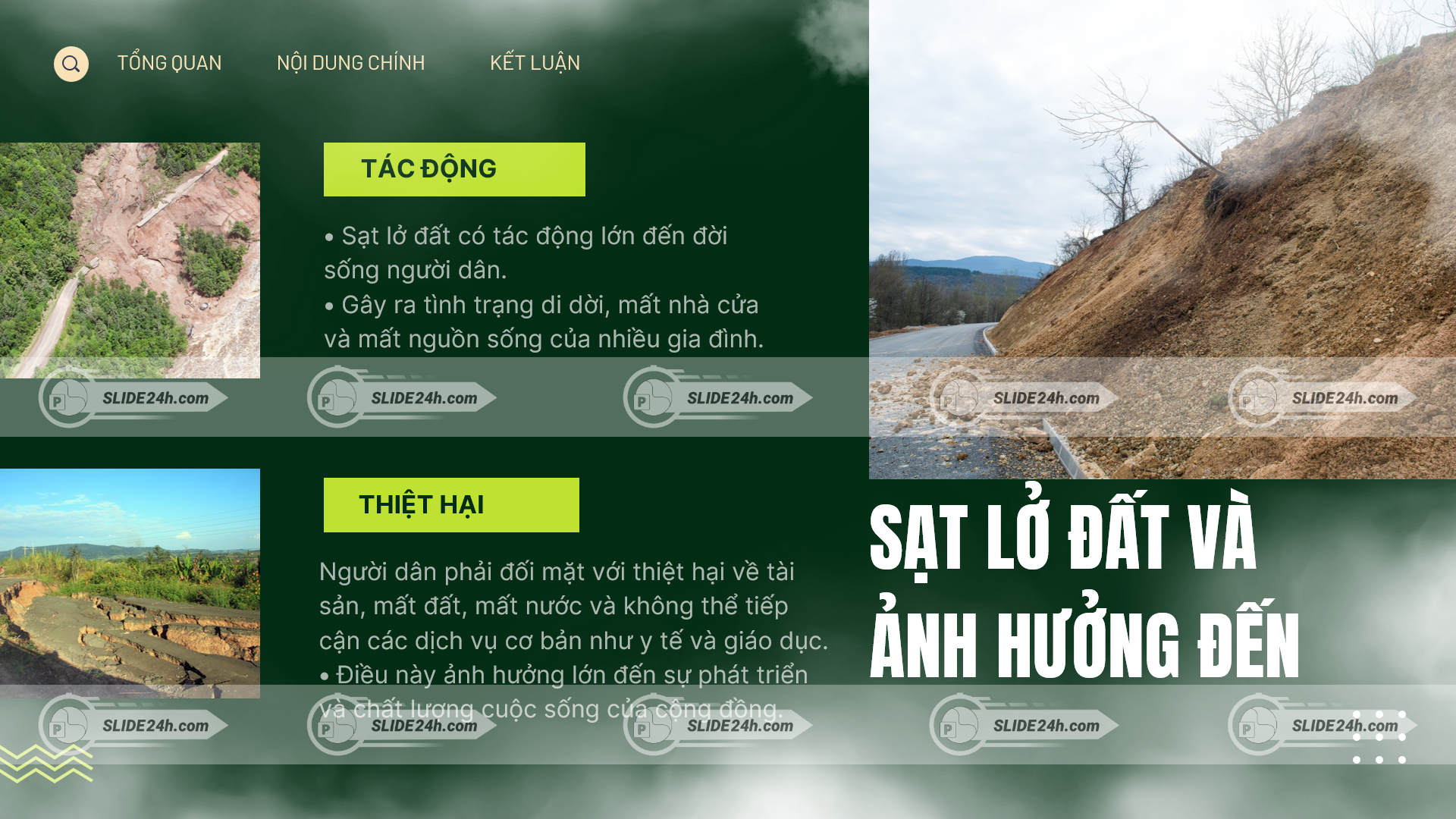Ảnh hưởng của sạt lở đất đến đời sống