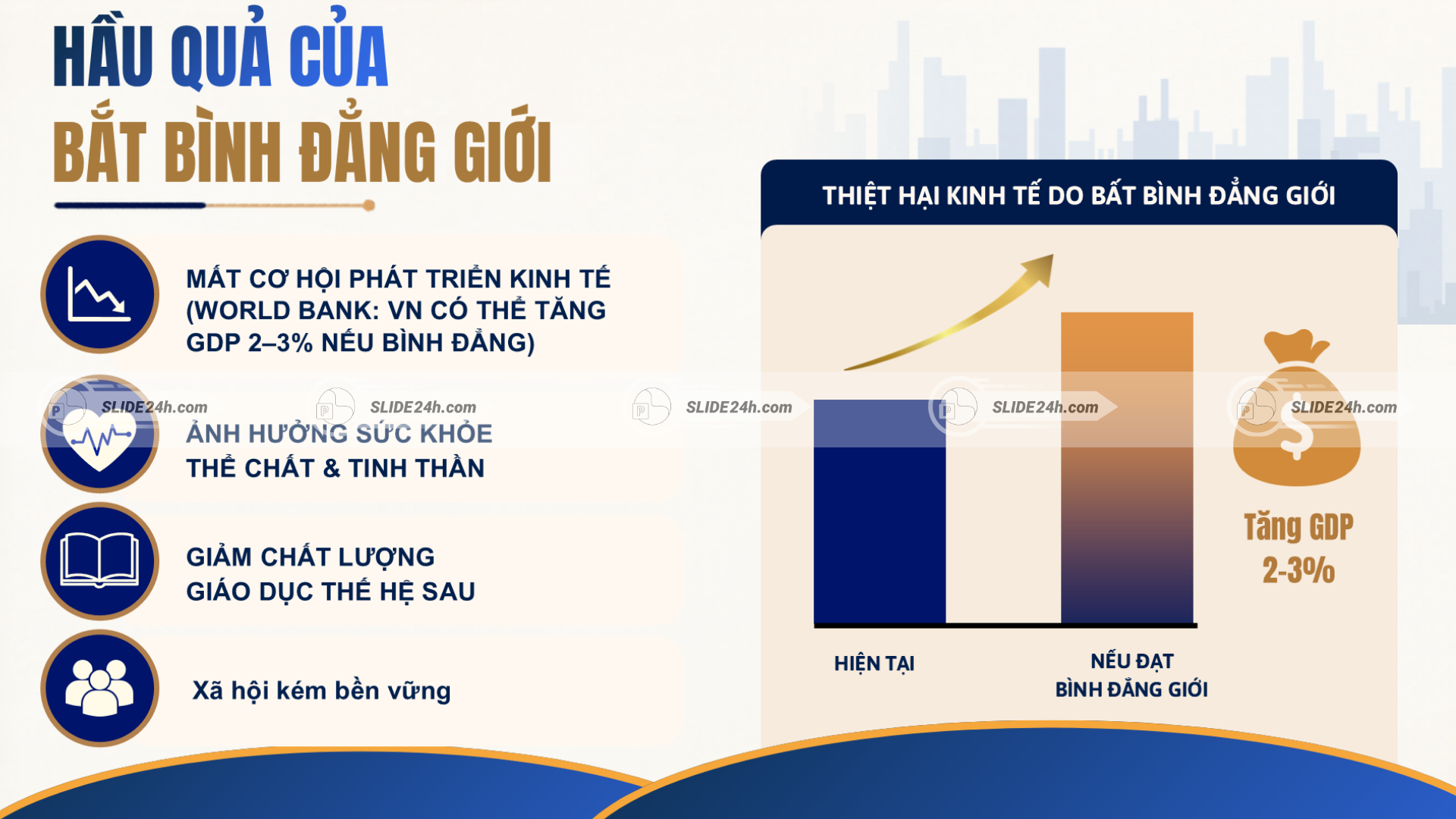 ậu quả kinh tế và xã hội của bất bình đẳng giới.