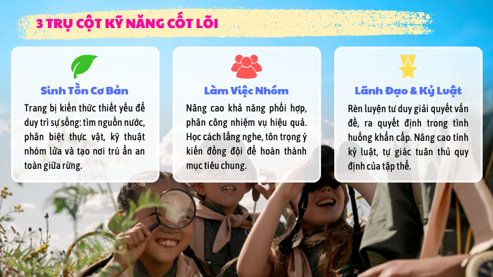 ba trụ cột kỹ năng cốt lõi của trại hè thanh niên