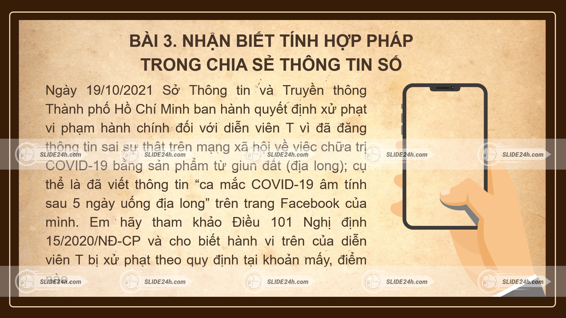 bài học nhận biết tính hợp pháp khi chia sẻ thông tin số và ví dụ đăng tin sai sự thật