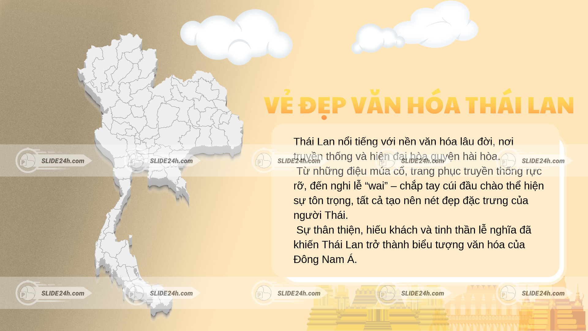 bản đồ thái lan kết hợp nội dung giới thiệu vẻ đẹp văn hóa lâu đời truyền thống và hiện đại hòa quyện tạo nên nét đặc trưng của đất nước đông nam á