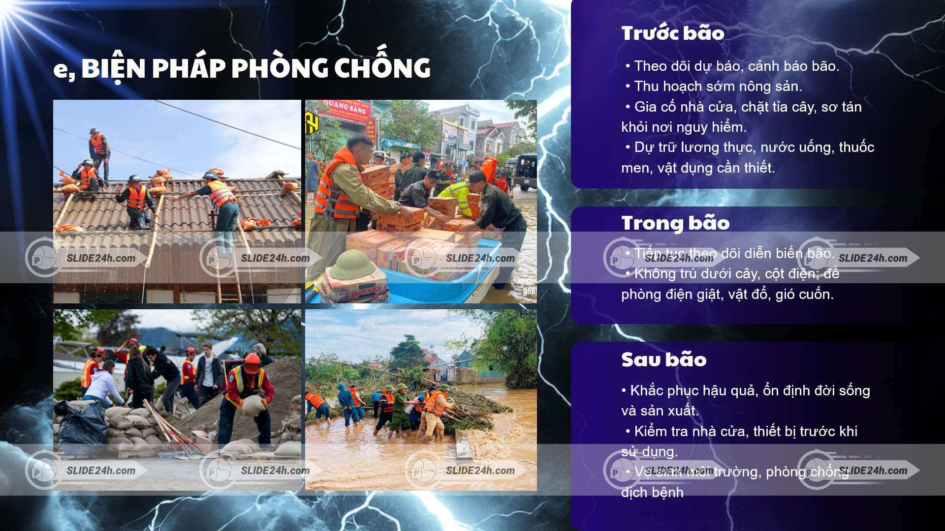 biện pháp phòng chống bão và áp thấp nhiệt đới với hoạt động cứu trợ gia cố nhà cửa và khắc phục sau bão
