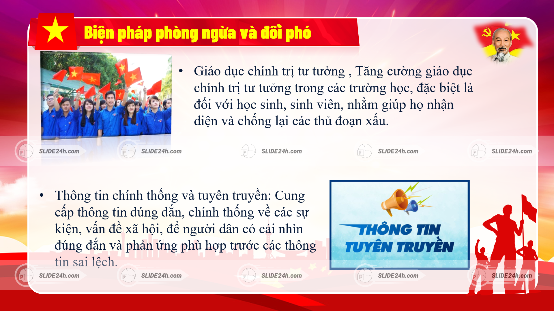 biện pháp phòng ngừa và đối phó thông qua giáo dục chính trị tư tưởng và thông tin tuyên truyền
