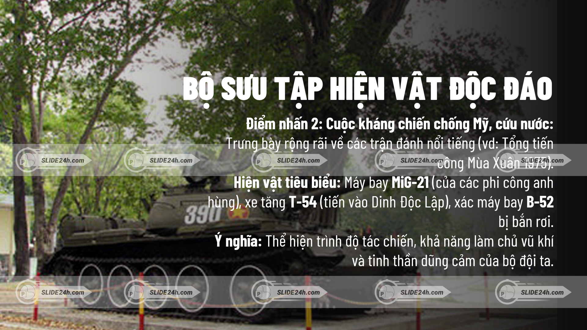 bộ sưu tập hiện vật bảo tàng lịch sử quân sự việt nam với xe tăng và vũ khí nổi bật