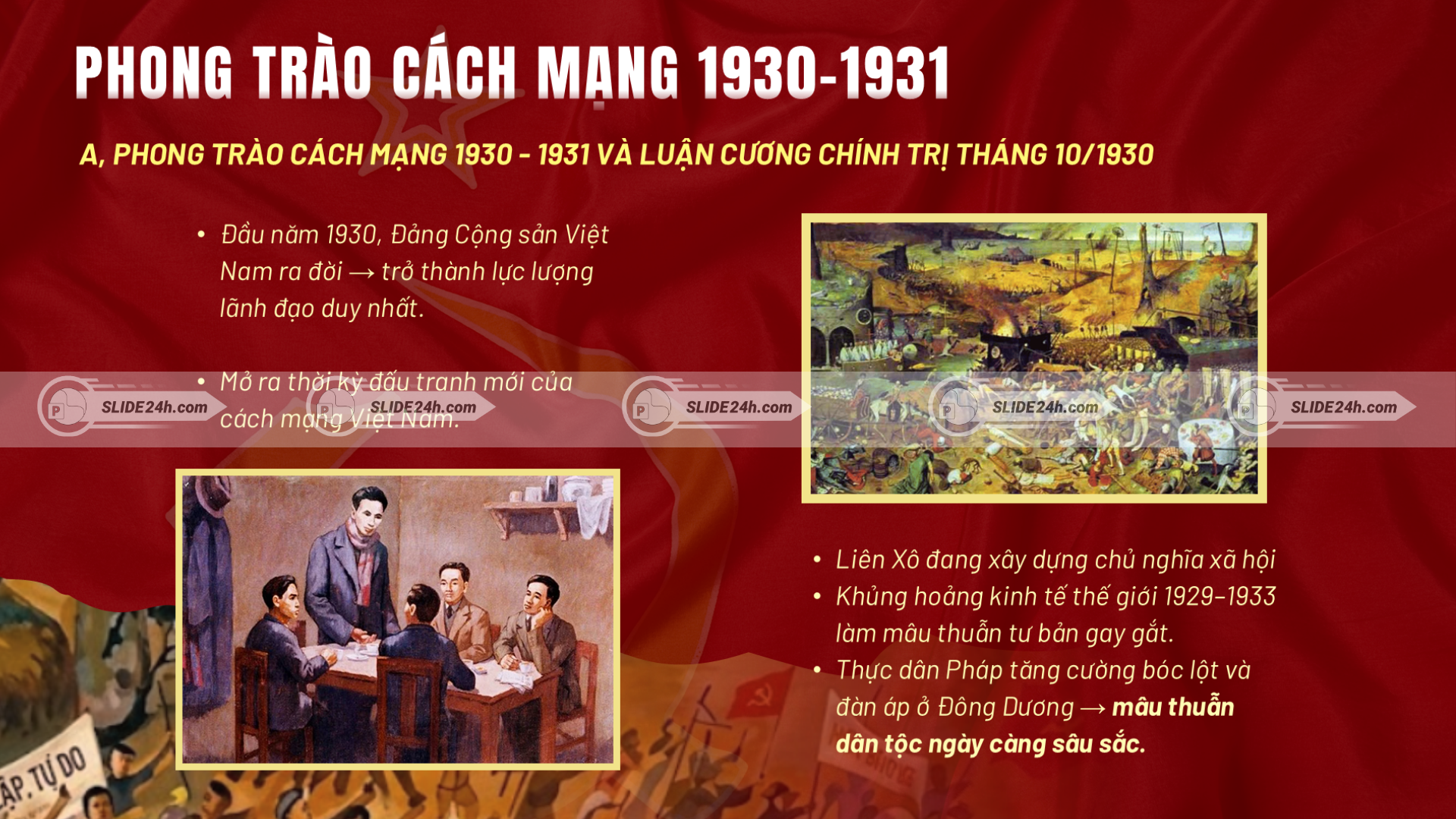 Bối cảnh lịch sử phong trào cách mạng 1930 - 1931 và Luận cương chính trị tháng 10 năm 1930.