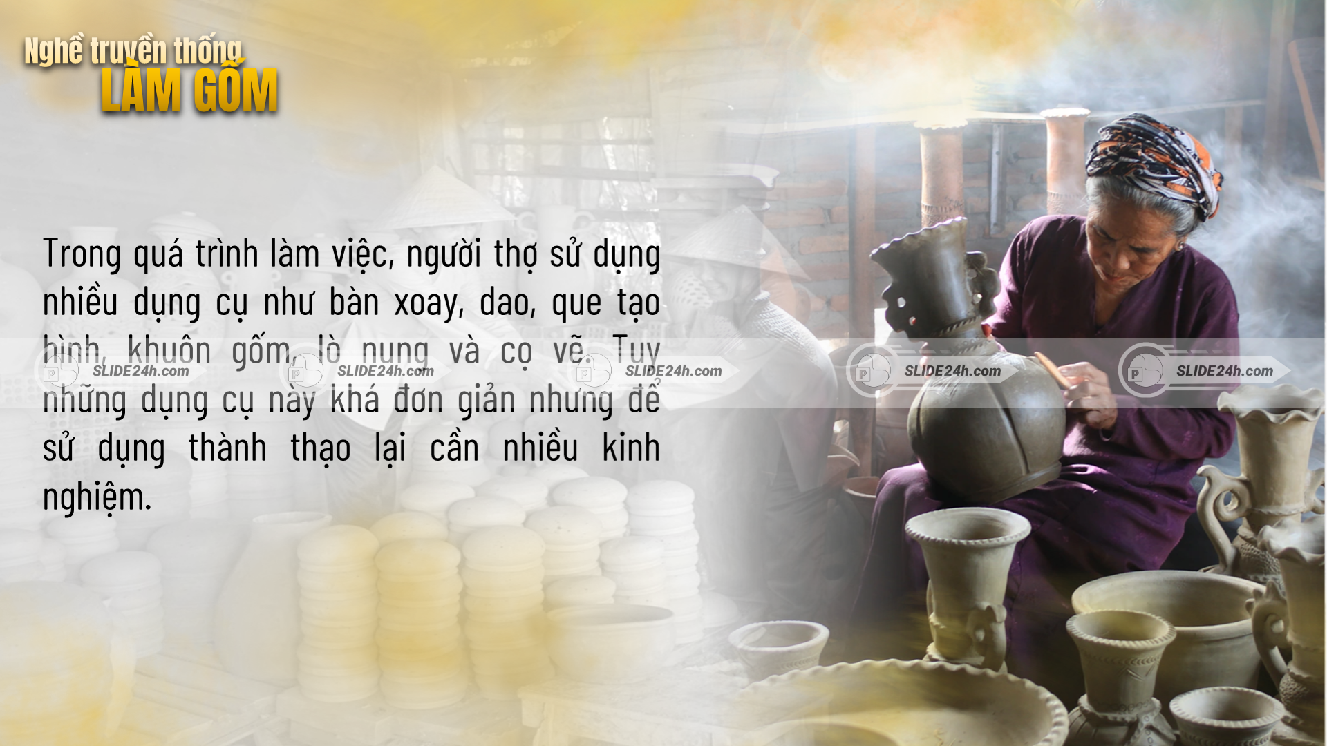 Các công đoạn chính để tạo nên một sản phẩm gốm hoàn chỉnh.