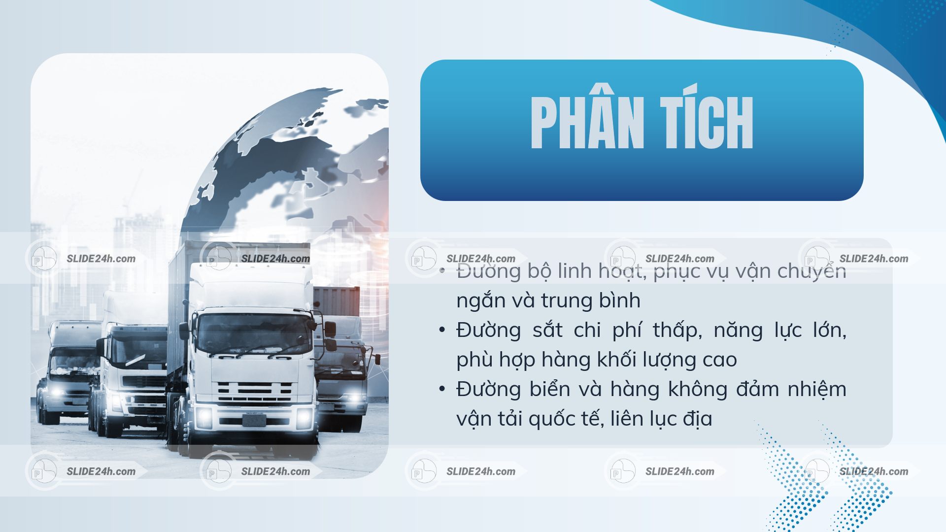 Các loại hình giao thông vận tải và phân bố không gian