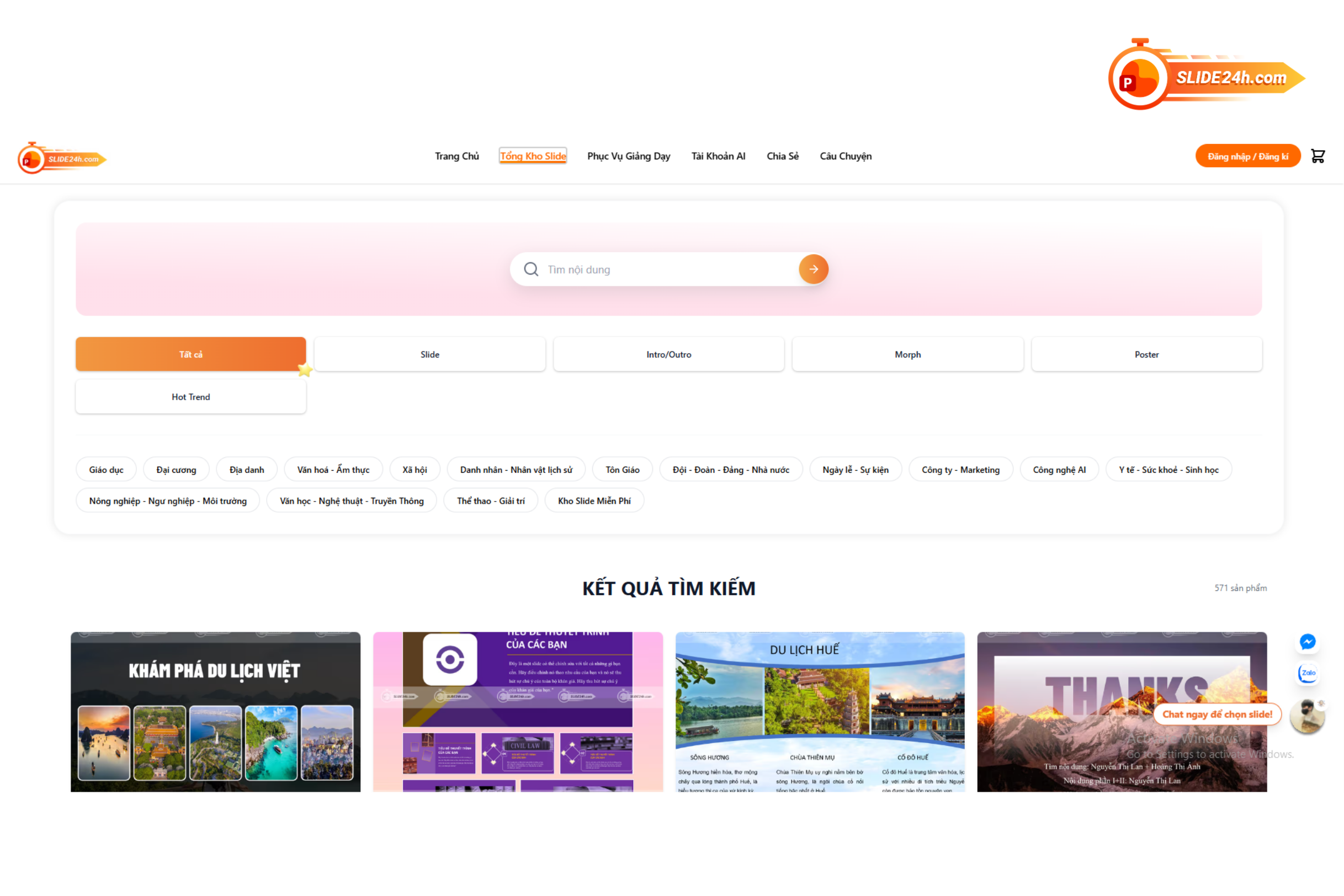 Các trường hợp nên dùng Slide24h