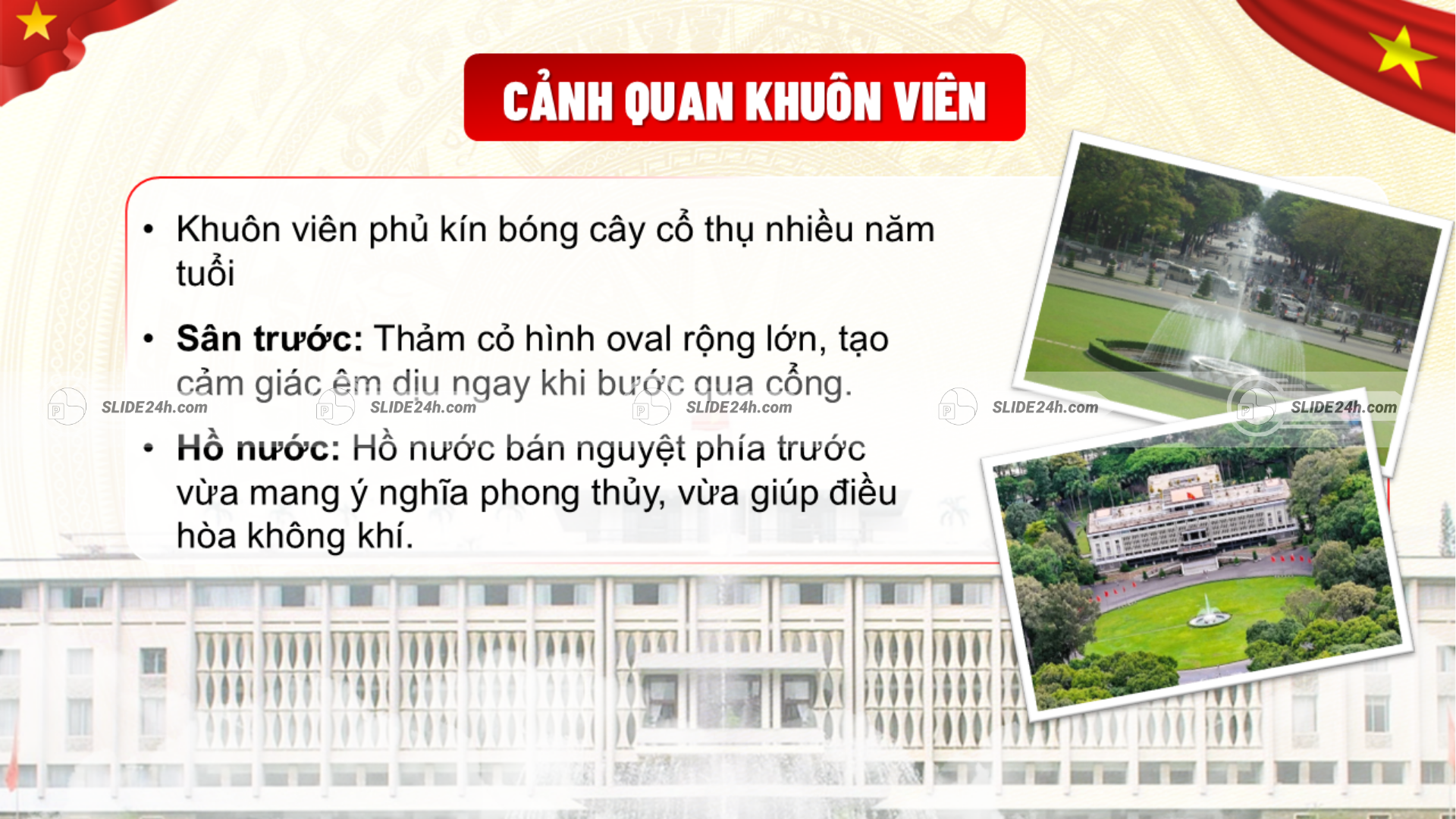 Cảnh quan khuôn viên hài hòa và giàu giá trị thẩm mỹ.