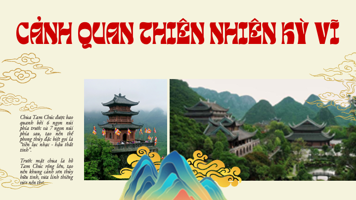 cảnh quan thiên nhiên chùa tam chúc hồ nước núi đá kỳ vĩ