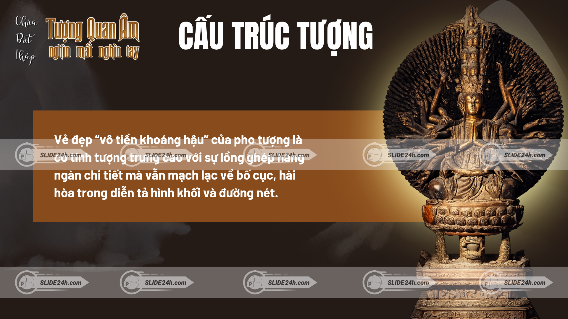 cấu trúc tượng quan âm nghìn tay với bố cục hài hòa và đường nét nghệ thuật mềm mại