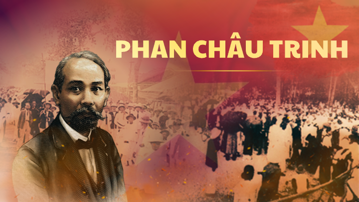 chân dung Phan Châu Trinh trên slide bìa giới thiệu
