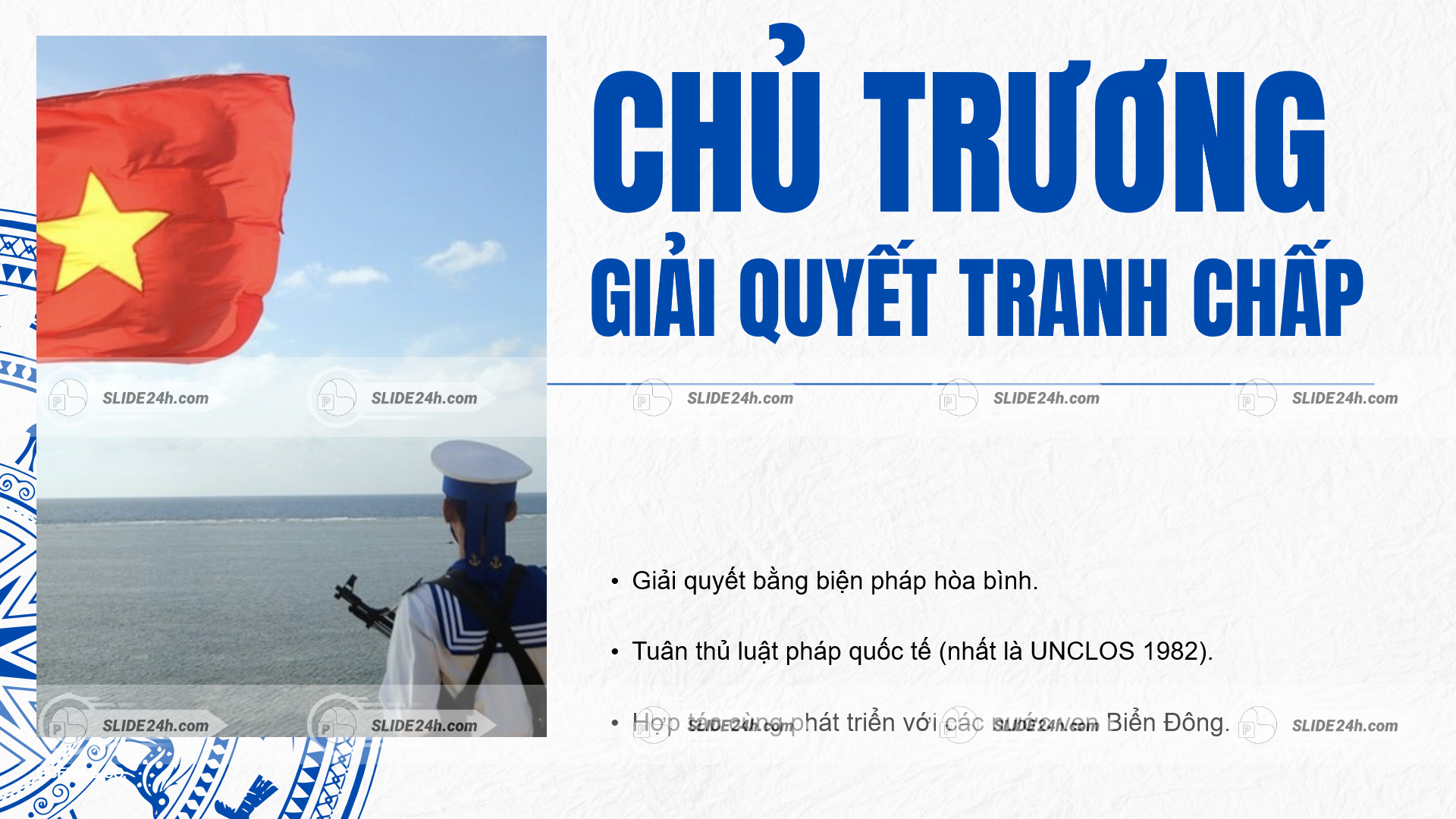 chủ trương giải quyết tranh chấp biển đông bằng biện pháp hòa bình và tuân thủ luật pháp quốc tế
