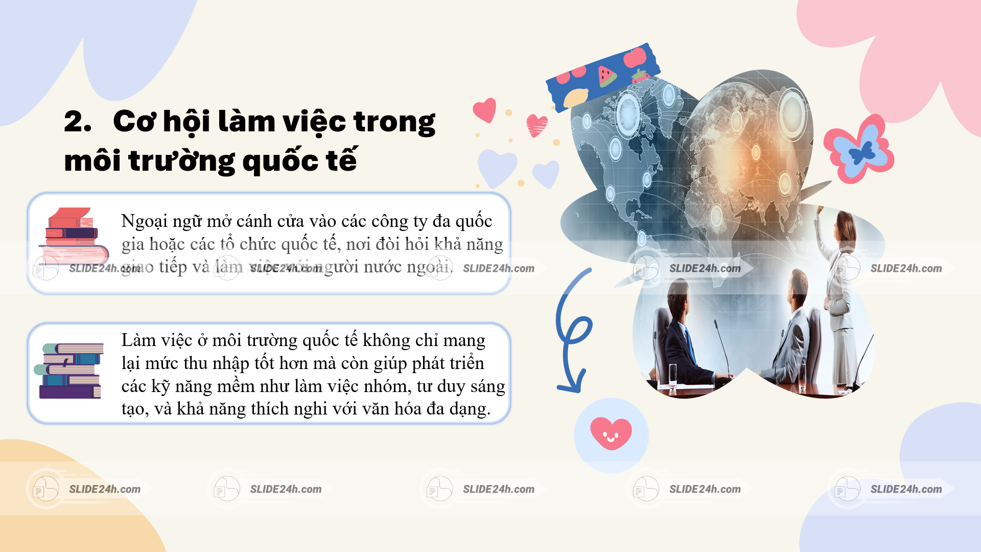 cơ hội làm việc trong môi trường quốc tế khi biết ngoại ngữ