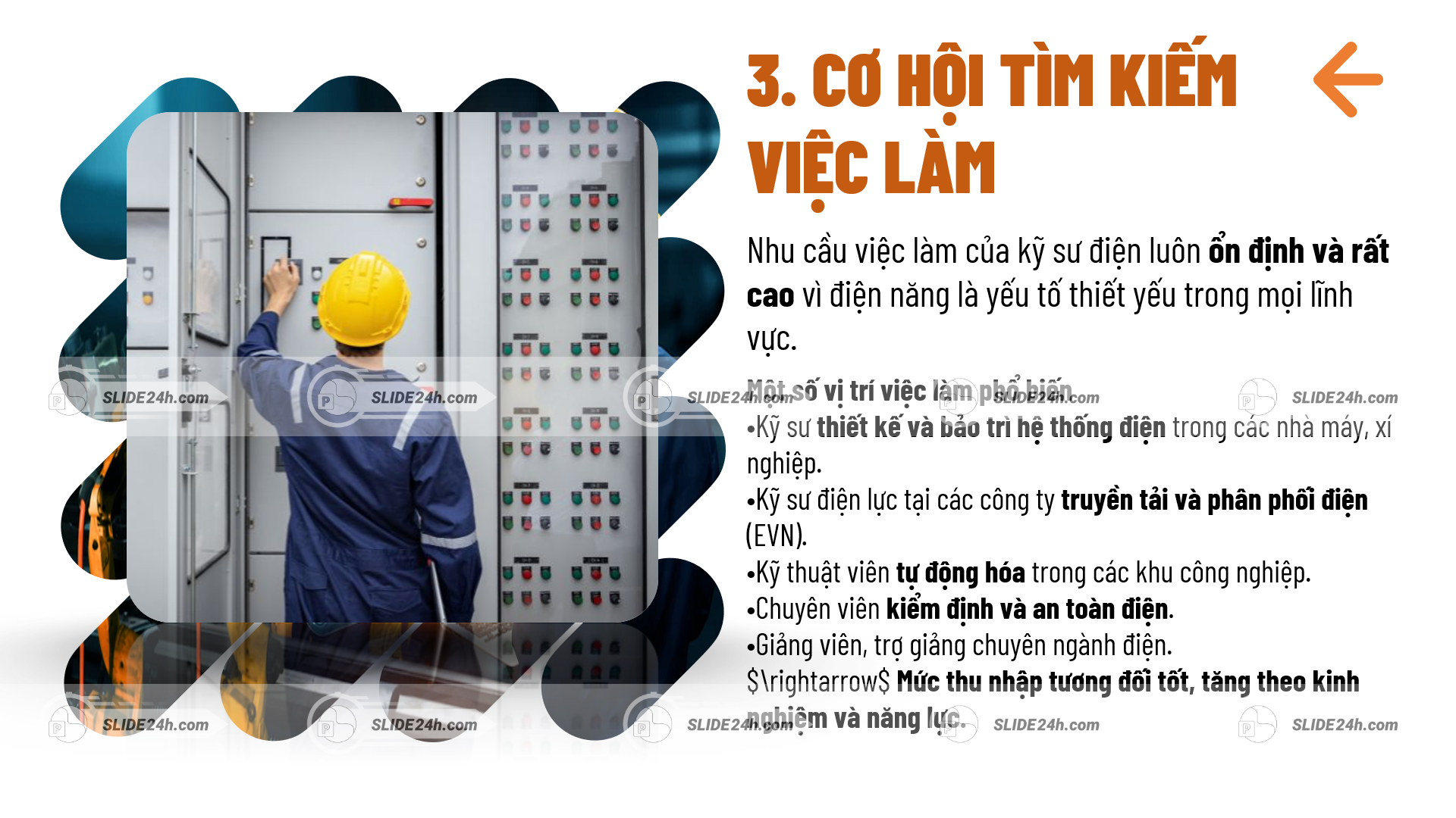 cơ hội việc làm kỹ sư điện trong nhà máy và hệ thống điện công nghiệp