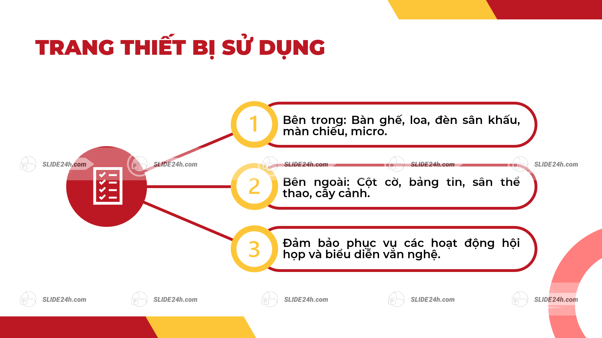 Cơ sở vật chất và trang thiết bị của nhà văn hóa xã.