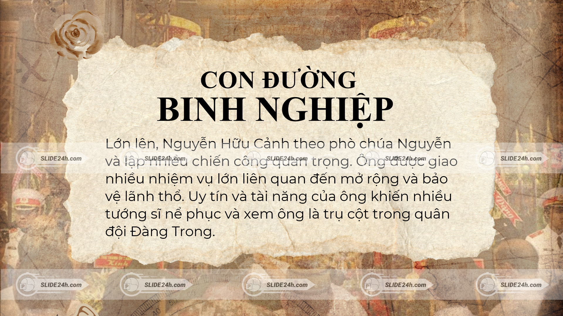 con đường binh nghiệp của ông