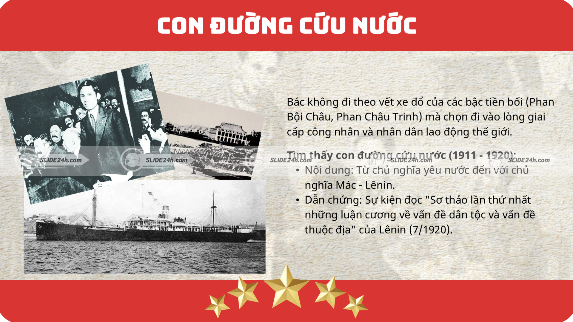 Con đường cứu nước của Hồ Chí Minh trong sự nghiệp giải phóng dân tộc Việt Nam.