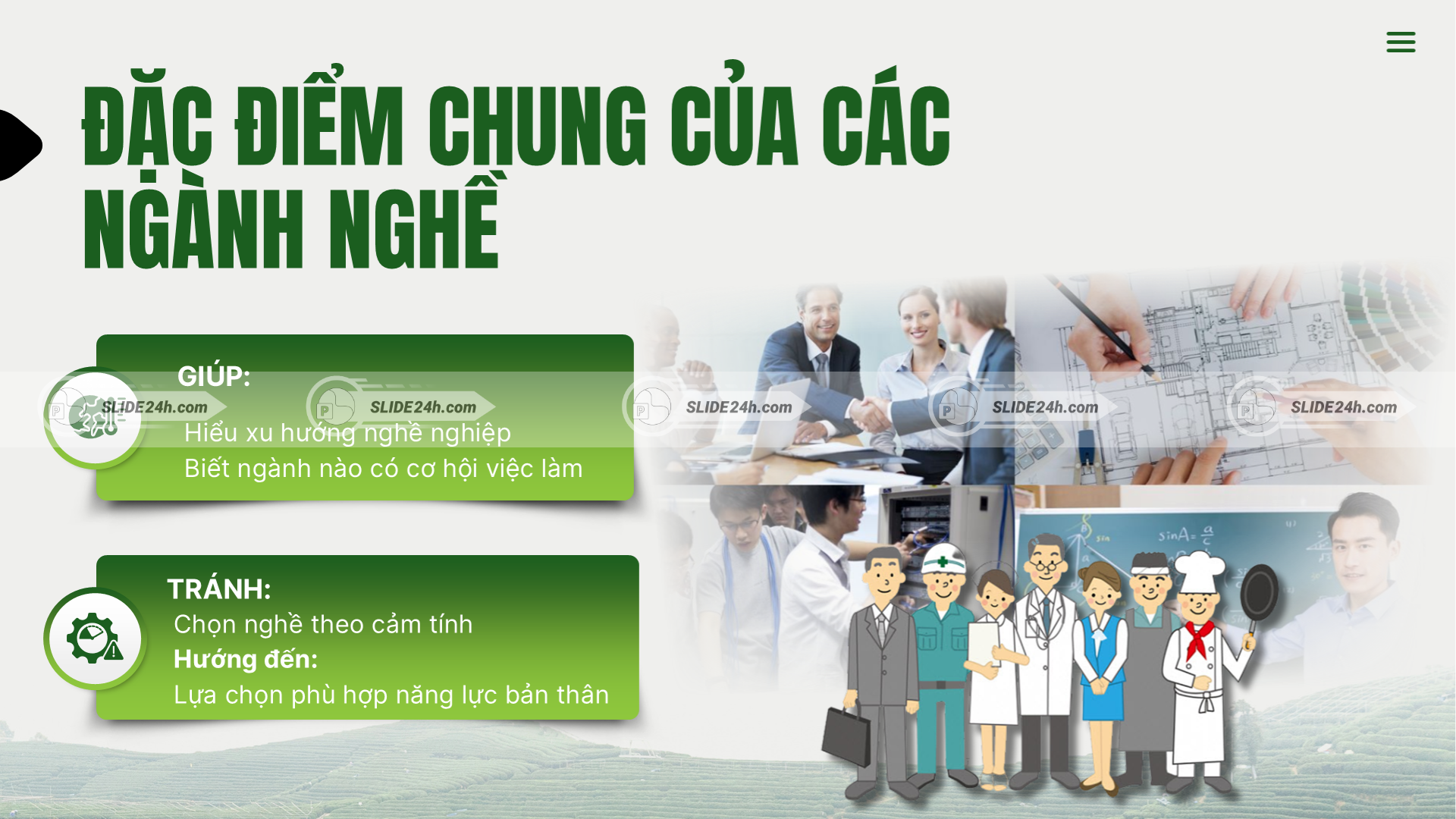 Đặc điểm chung của các ngành nghề giúp định hướng nghề nghiệp rõ hơn.