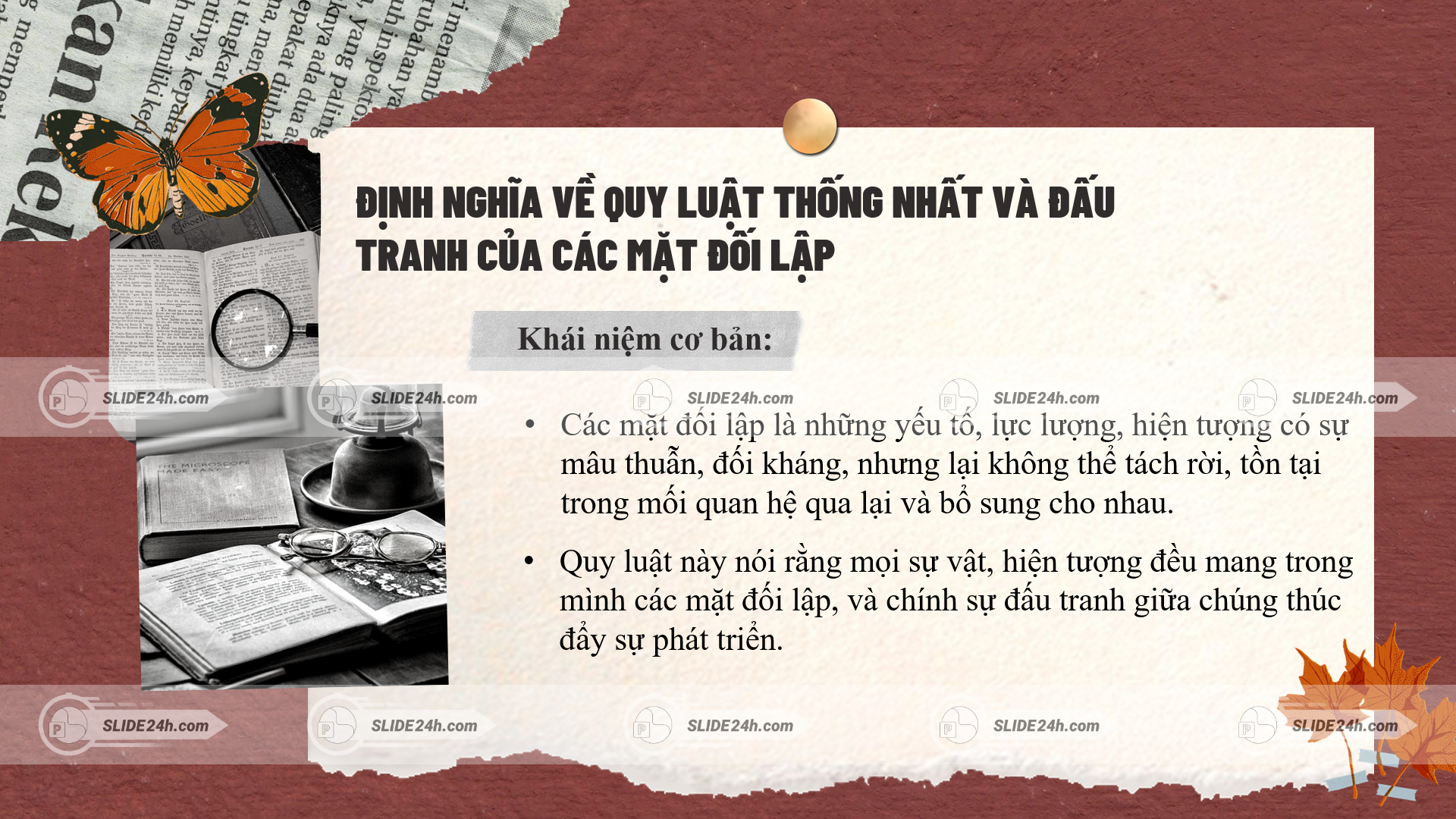 Định nghĩa quy luật thống nhất và đấu tranh của các mặt đối lập