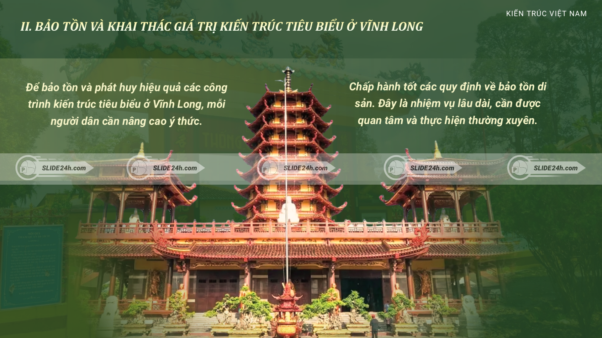 Giá trị kiến trúc tiêu biểu ở Vĩnh Long, nhấn mạnh ý thức gìn giữ di sản và sự chung tay của cộng đồng.