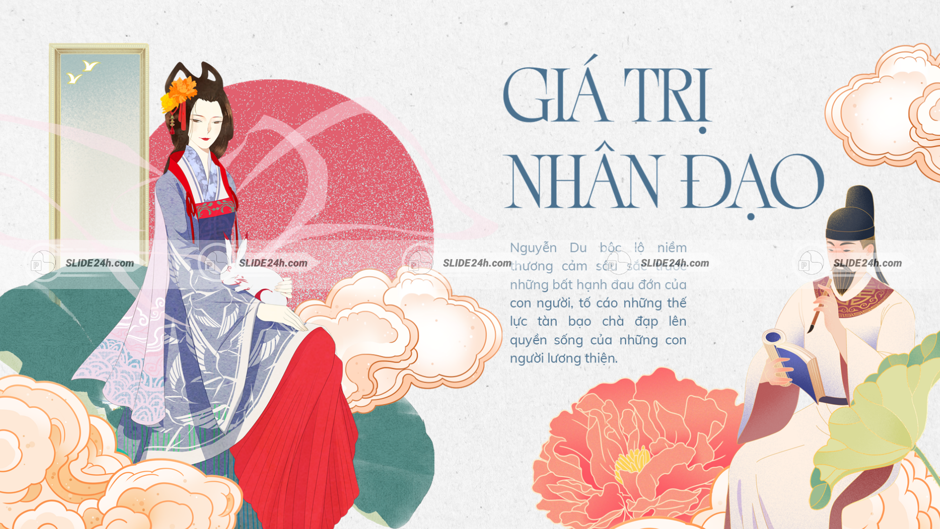 Giá trị nhân đạo trong Truyện Kiều với tiếng nói ca ngợi và cảm thương con người.