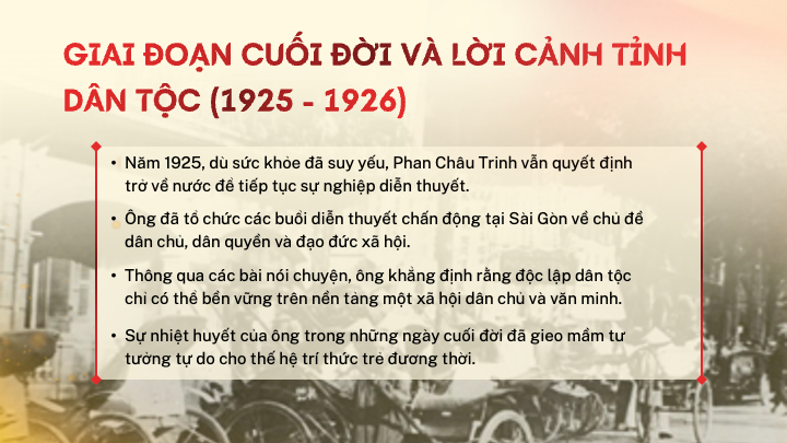 giai đoạn cuối đời và lời cảnh tỉnh dân tộc của Phan Châu Trinh