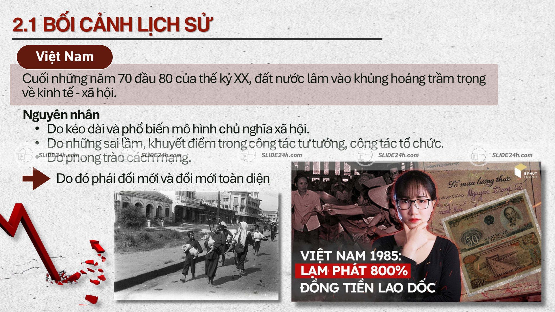 Giai đoạn khó khăn về kinh tế - xã hội của Việt Nam trước thời kỳ đổi mới.