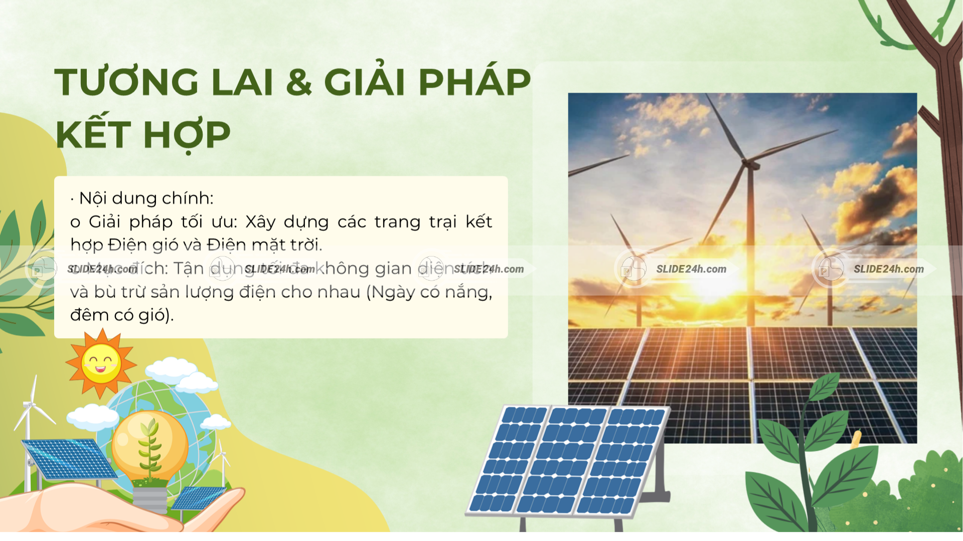 Giải pháp kết hợp điện gió và điện mặt trời cho phát triển bền vững.