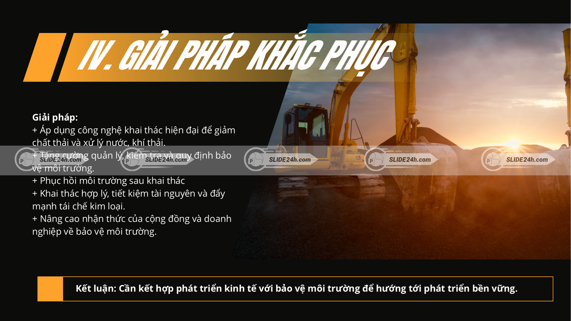 Giải pháp khai thác bền vững như ứng dụng công nghệ hiện đại, kiểm soát chất thải.