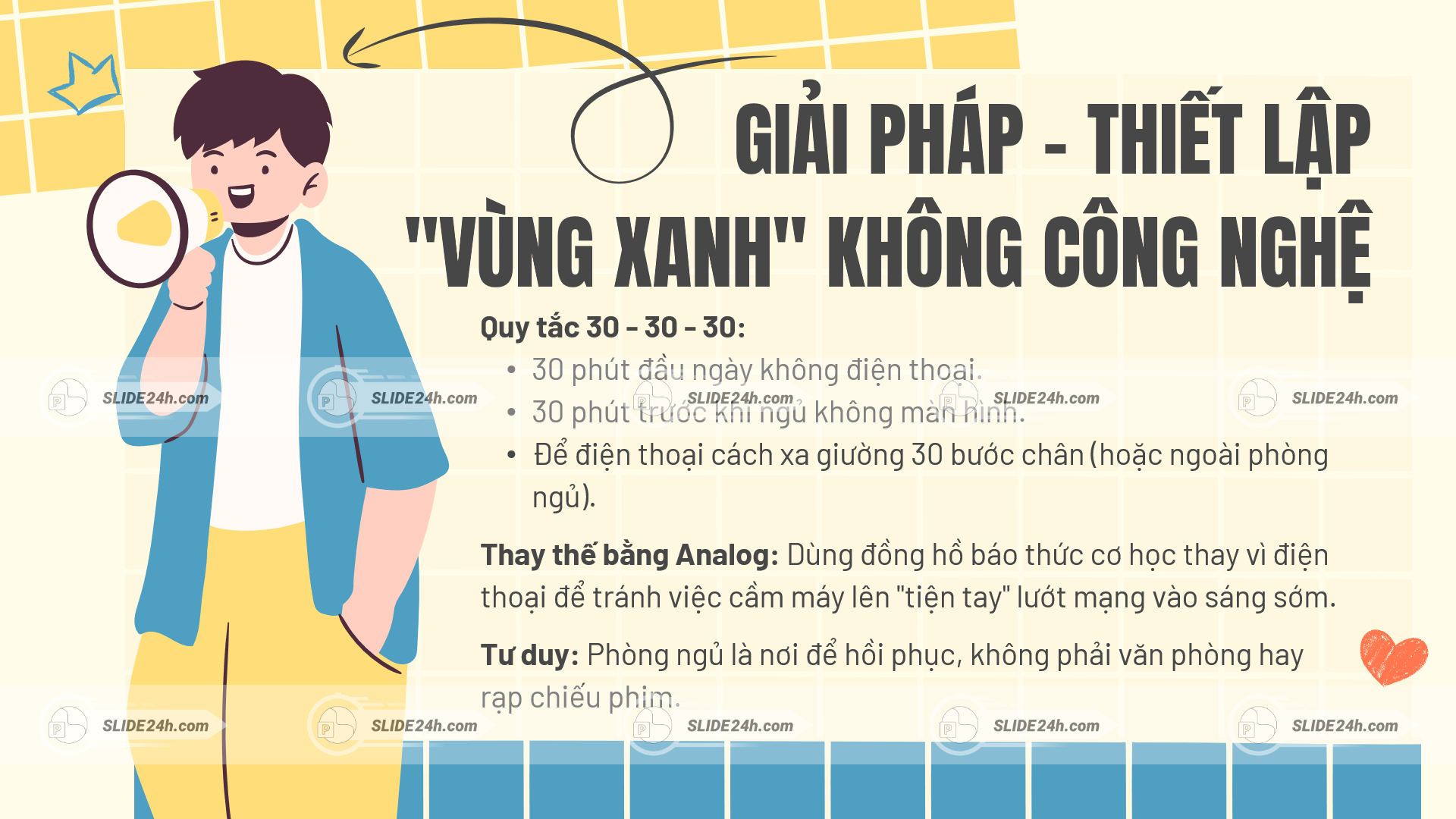 Giải pháp thiết lập vùng xanh không điện thoại nhằm hỗ trợ giấc ngủ và xây dựng thói quen lành mạnh