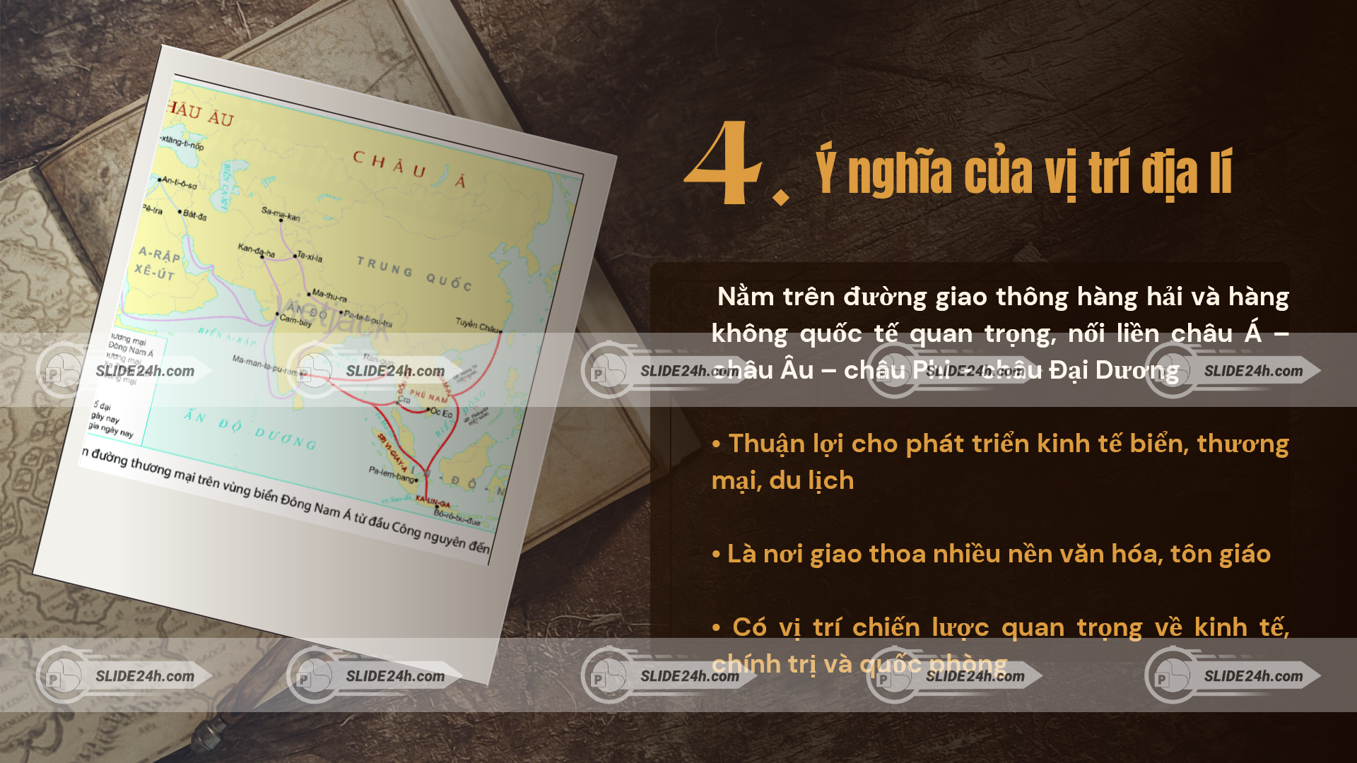 Giới thiệu ý nghĩa vị trí địa lí của Đông Nam Á về kinh tế, văn hóa, chính trị và quốc phòng.