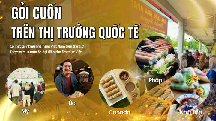 gỏi cuốn việt nam xuất hiện tại nhà hàng khắp thế giới và được xem là món đại diện tiêu biểu của ẩm thực việt