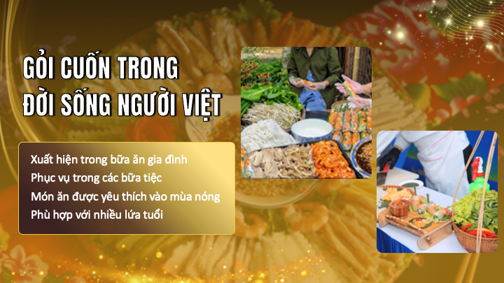 gỏi cuốn việt nam xuất hiện trong bữa cơm gia đình và các bữa tiệc
