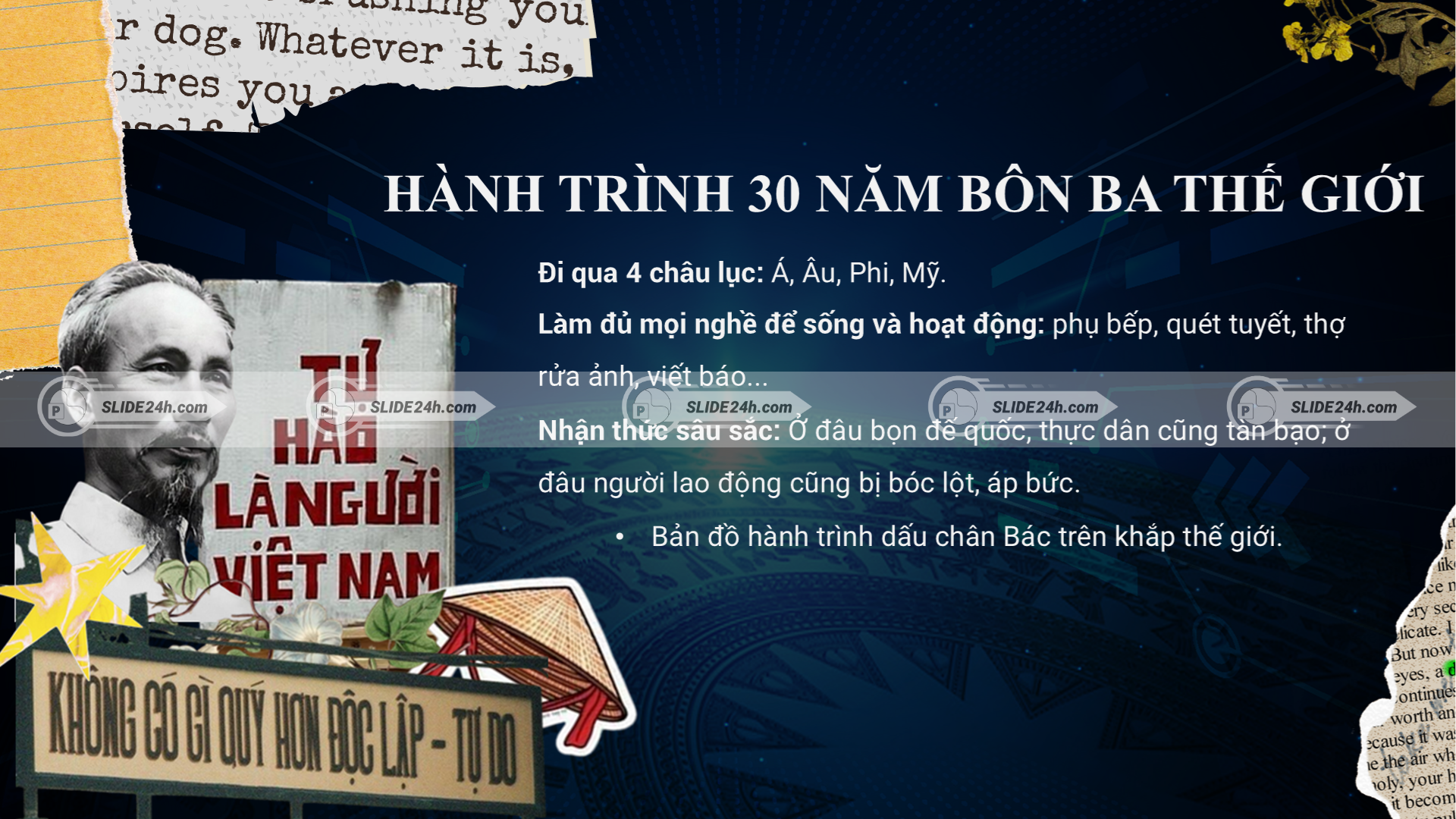 Hành trình ra đi tìm đường cứu nước và quá trình Hồ Chí Minh tiếp cận con đường cách mạng.