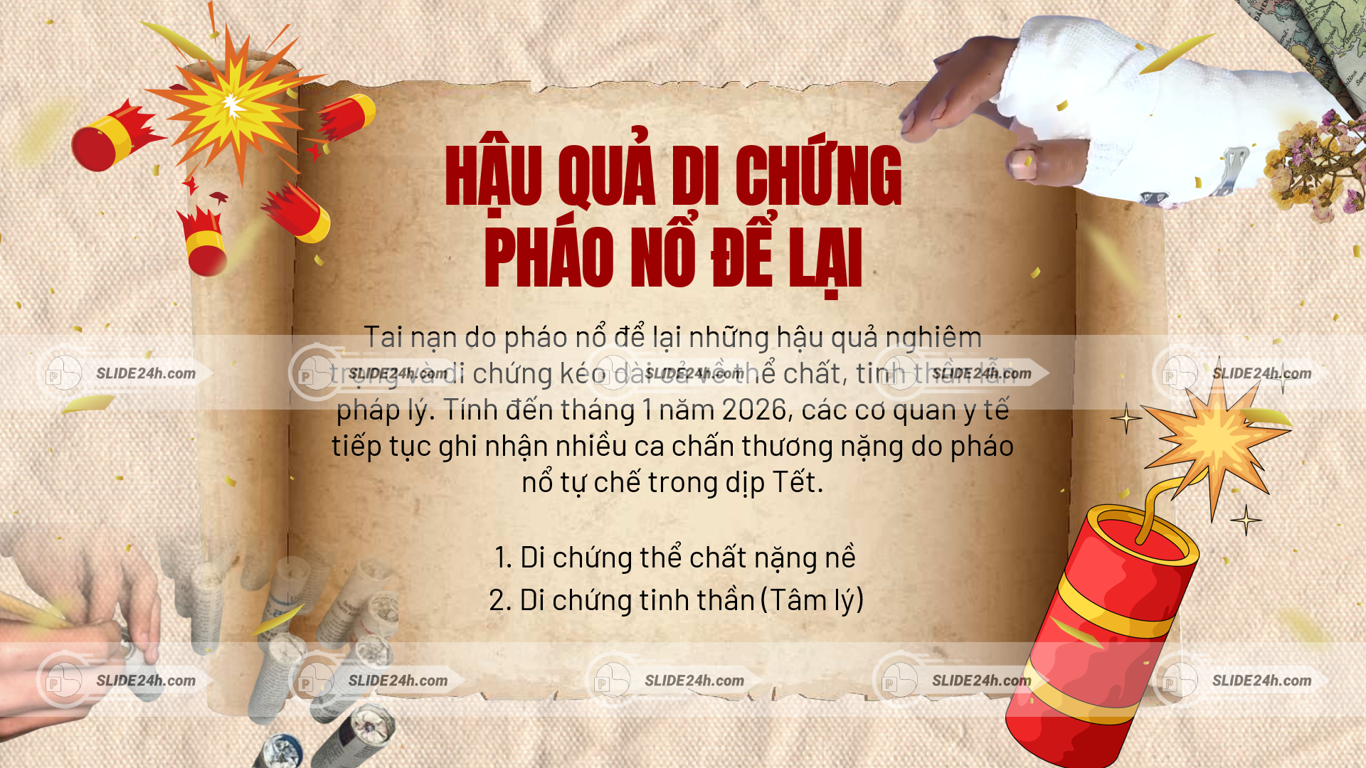 hậu quả di chứng do pháo nổ gây ra đối với con người
