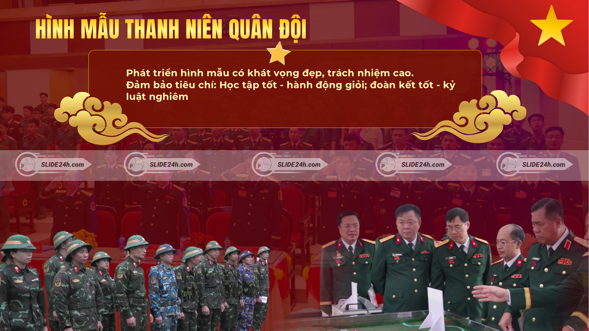 Hình mẫu thanh niên Quân đội trong thời kỳ mới với nội dung rèn đức luyện tài và trách nhiệm của đoàn viên.
