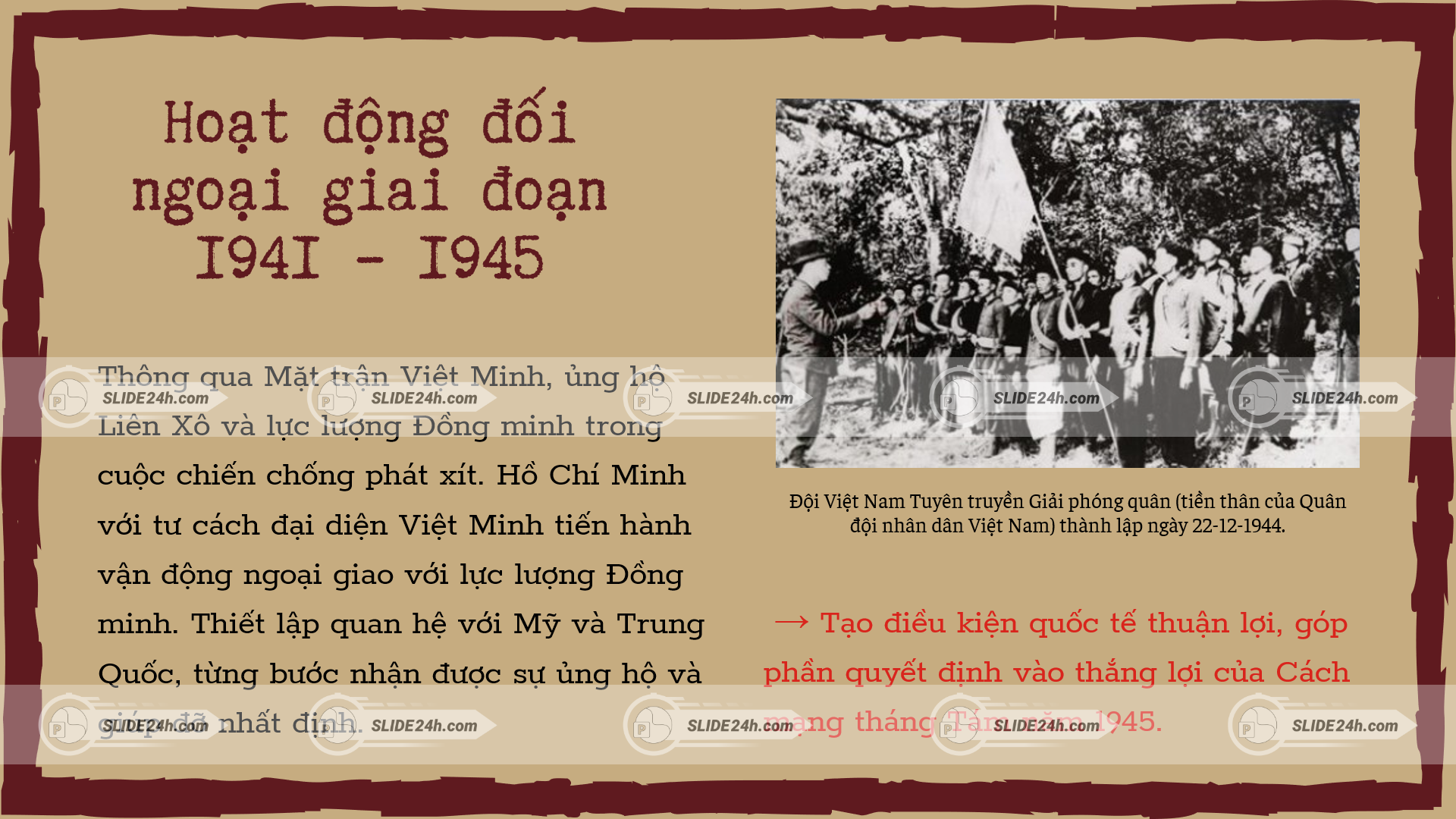 hoạt động đối ngoại việt nam giai đoạn 1941 1945 và vai trò trong cách mạng