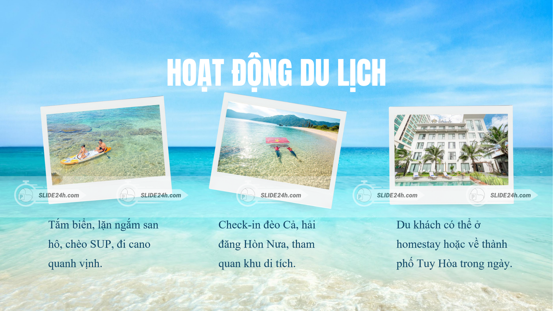 hoạt động du lịch tại Vịnh Vũng Rô