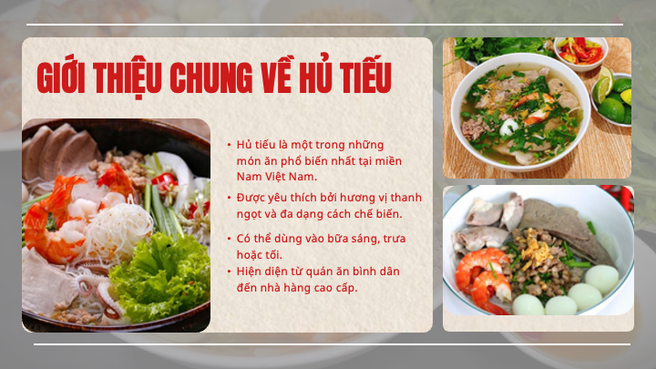 hủ tiếu việt nam là món ăn phổ biến nhất tại miền Nam với hương vị thanh ngọt