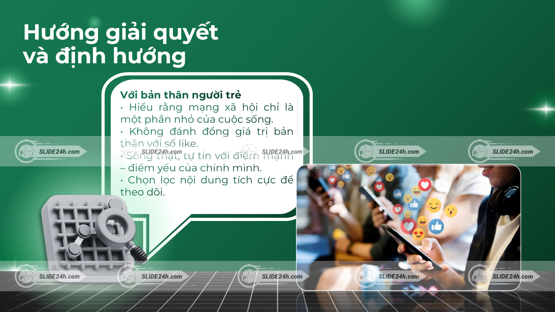 Hướng giải quyết sống ảo từ chính bản thân người trẻ và cách sử dụng mạng xã hội tích cực.