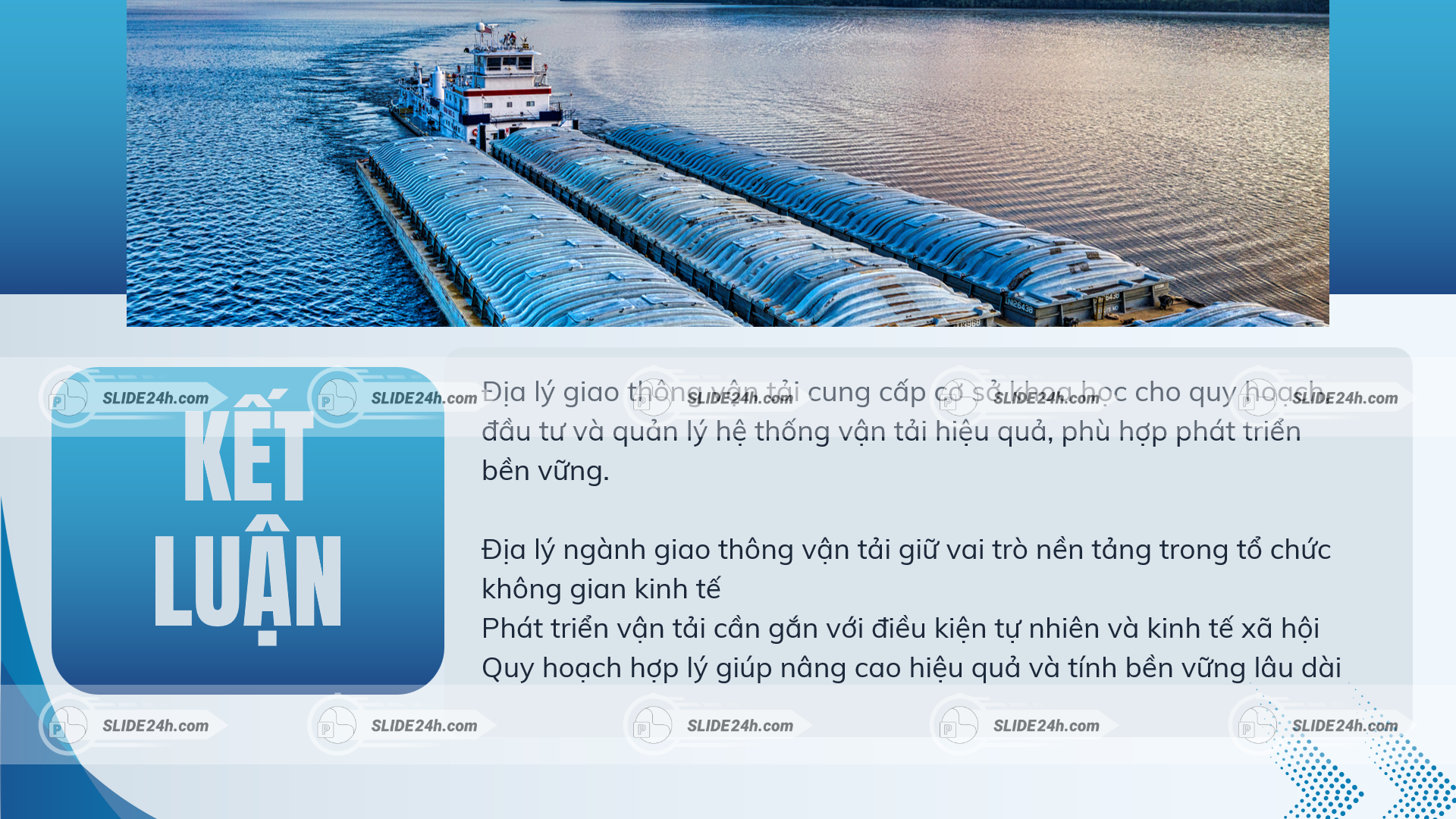 Kết luận địa lý giao thông vận tải